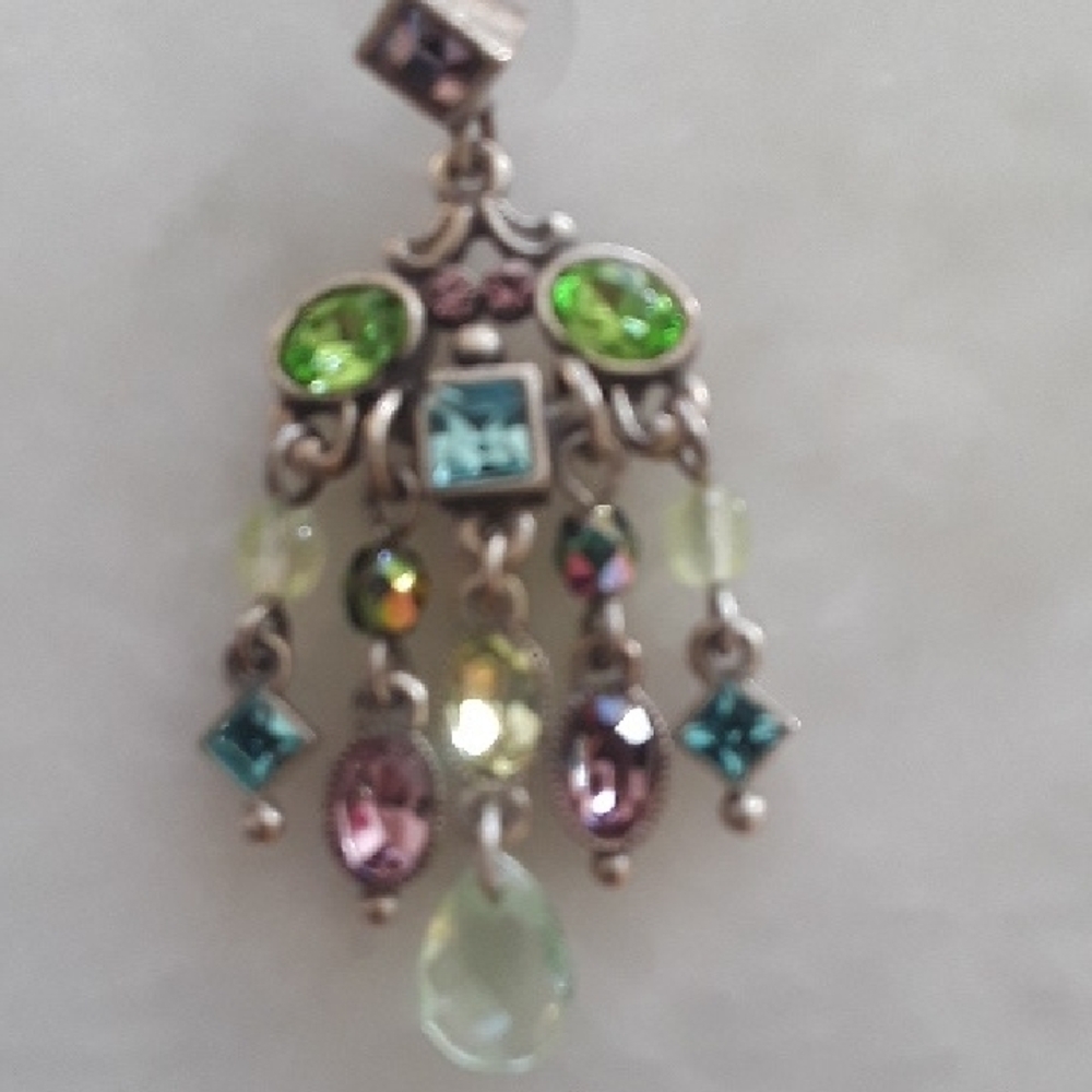 Sweet Romance, Delicate Multicolor Gem Drop Earrings, Boutique 2005 - Picture 4 of 5